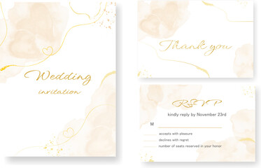 Fototapeta na wymiar Watercolor pastel luxury background and template layout design for invite card. Vector EPS.