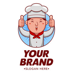 Cute Baker Cartoon Mascot Logo