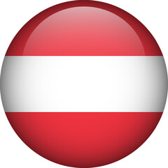 Austria flag button. Emblem of Austria. Vector flag, symbol. Colors and proportion correctly.