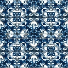 Portuguese tile with pattern designed with generative AI