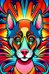 psychedelic dog generative ai