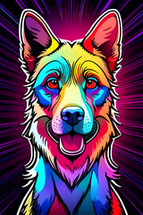 psychedelic dog generative ai