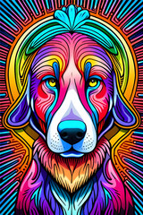 psychedelic dog generative ai