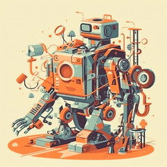 Fototapeta na wymiar illustration of a robot