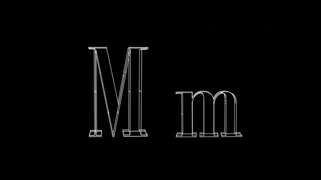 M Letters Animation Lines, Alpha Channel