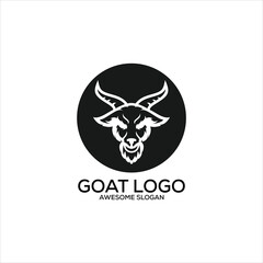 goat head logo design icon color