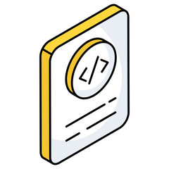 Modern design icon of coding file 