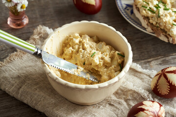 Bread spread made from hard-boiled Easter eggs