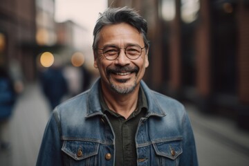 Obraz premium Portrait of a handsome middle-aged man with eyeglasses