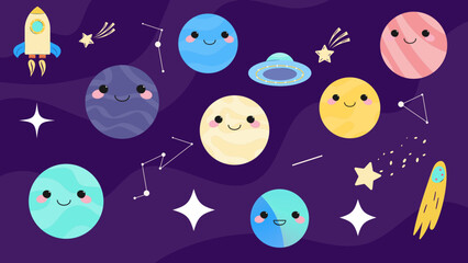 Fototapeta premium kawaii abstract background with space