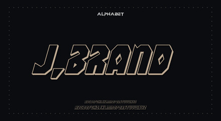 j.brandAbstract Fashion Best font alphabet. Minimal modern urban fonts for logo, brand, fashion, Heading etc. Typography typeface uppercase lowercase and number. vector illustration full Premium look