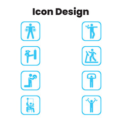  Corporate  Creative Gym Icon Design Set design icon. Signs and symbols collection icon on white background