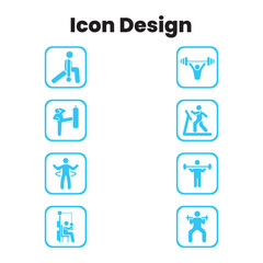  Corporate  Creative Gym Icon Design Set design icon. Signs and symbols collection icon on white background