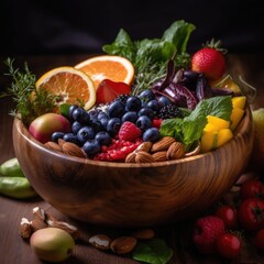 Nutritious and Healthy Food Plate, Fresh and Colorful, Generative AI