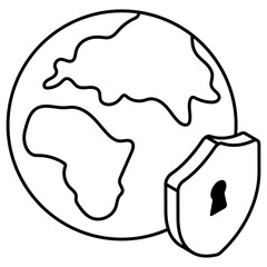 Modern design icon of global security