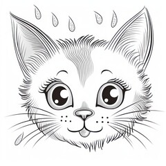Katzengesicht Zeichnung
