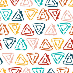 Colorful Ink Blot Triangles Seamless Vector Repeat Pattern