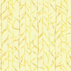 Yellow Plant Stalks Seamless Vector Repeat Pattern