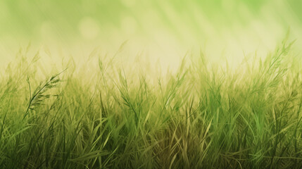 Obraz premium Wide grass textured banner background Generative AI