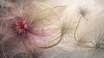 Captivating Beauty of an Intricate Flower: A Soft, Ethereal Lacing Design and AI Illustration Tools Merge for the Ultimate in Uniqueness: Generative AI
