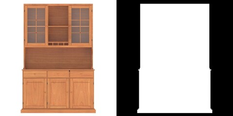 3D rendering illustration of a kitchen cupboard