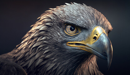 Obraz premium A realistic eagle with silver eyes AI Generated art