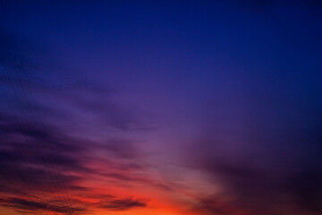 Fototapeta na wymiar beautiful blue sky after sunset in the evening, horizontal