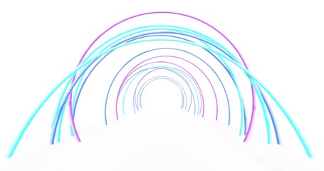 Abstract architecture empty arched pass isolated on white background 3d render