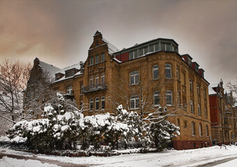 Building at wintertime, Karlsruhe, Germany