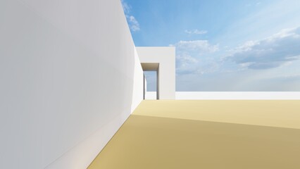 Obraz premium 3d rendering architecture background building geometric shape