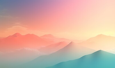 Fototapeta na wymiar a mountain range with a pink and blue sky in the background and a pink and blue sky in the foreground with a few clouds in the foreground. generative ai