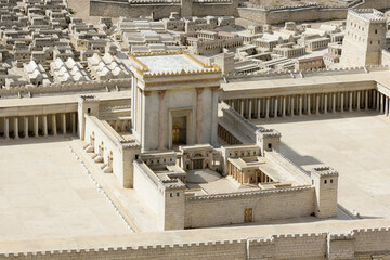 Second Temple - model of the ancient Jerusalem. Israel Museum - obrazy, fototapety, plakaty