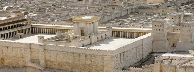 Fototapeta premium Second Temple - model of the ancient Jerusalem. Israel Museum