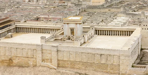 Vlies Fototapete Altes Gebäude Second Temple - model of the ancient Jerusalem. Israel Museum