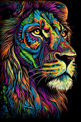 leão arte colorido 