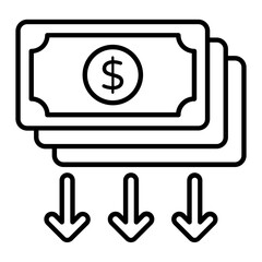Money Inflation Thin Line Icon