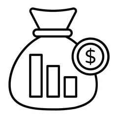 Money Inflation Thin Line Icon