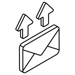 A flat design icon of mail