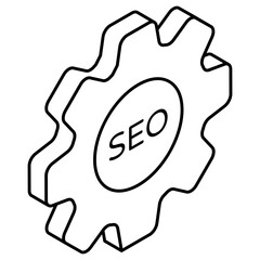Conceptual flat design icon of seo setting 