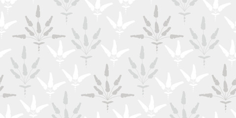luxury bed pattern. Seamless vector tropical design with calm pastel beige grey colours