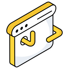 A flat design icon of hacking website 
