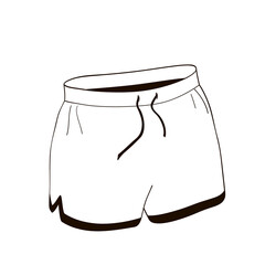 sports shorts for man sportswear black and white illustration 