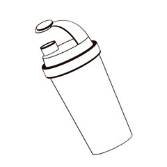 bottle for water  black and white illustration 