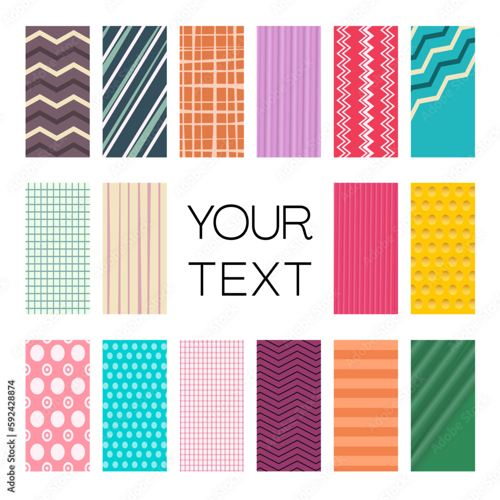 Aufkleber retro backgrounds set wit sample text in the middle of the frame, vector