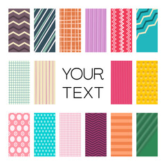 Retro backgrounds set wit sample text in the middle of the frame, vector