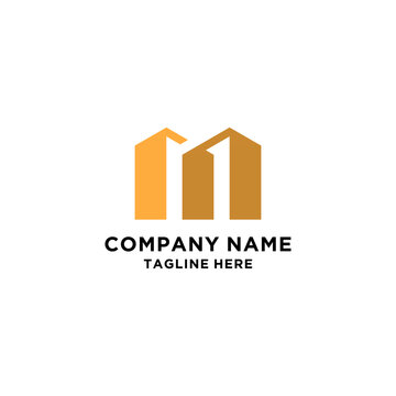creative negative space of letter MM initial logo design, clean and strong design
