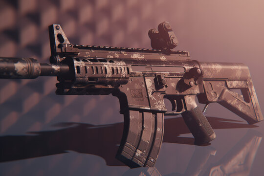 machine gun and rifle