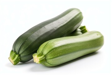 zucchini isolated on white background, clipping path, full depth of field. Generative AI