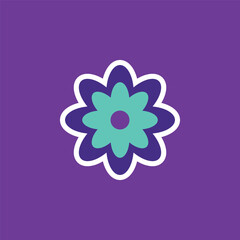 modern playful Y2K flower. Hippie trendy flower card