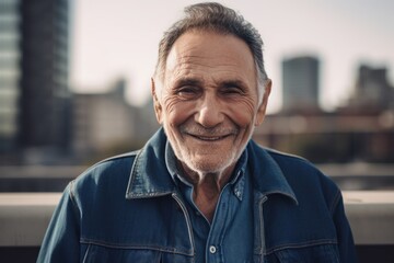 Portrait of a smiling senior man outdoors. He is looking at camera and smiling.